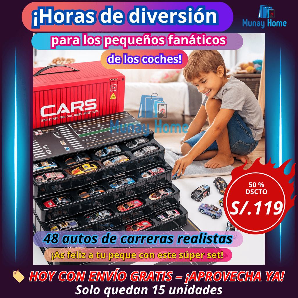 🎁¡48 autos en 1 solo set! Diversión, orden y velocidad en un regalo que lo tiene TODO.!🚗
