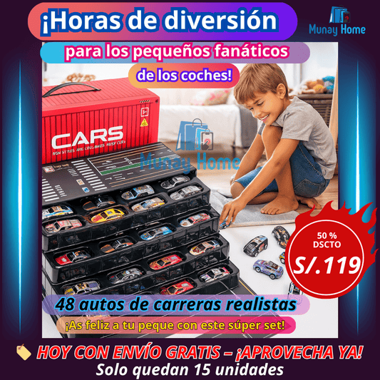 🎁¡48 autos en 1 solo set! Diversión, orden y velocidad en un regalo que lo tiene TODO.!🚗