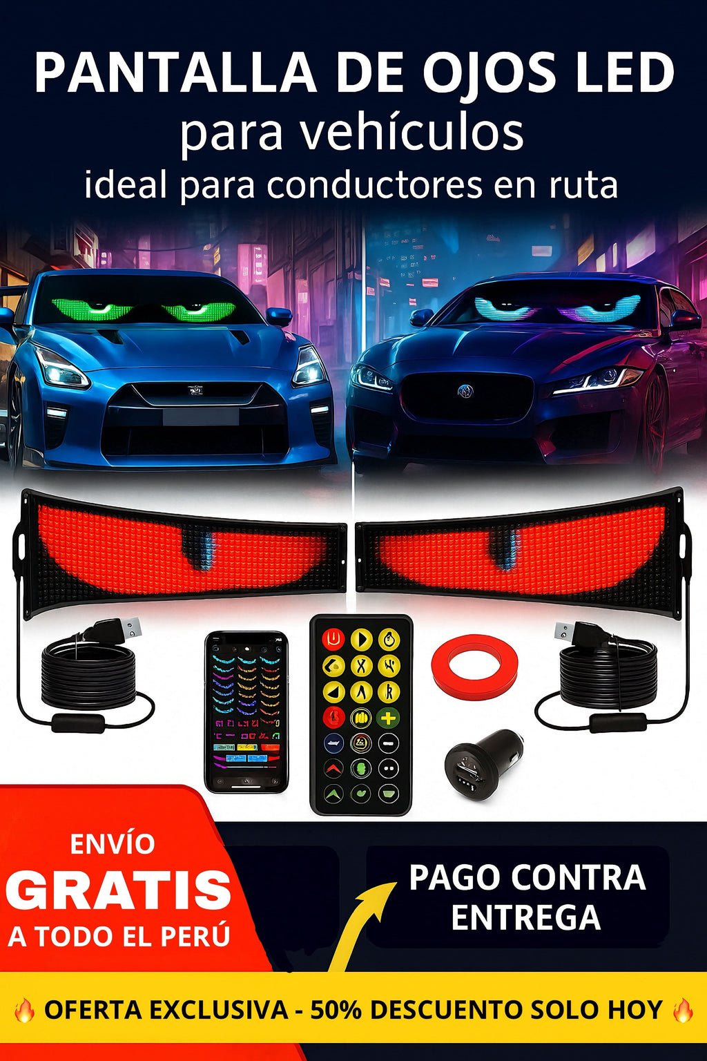 👉 DALE A TU VEHÍCULO UNA MIRADA QUE IMPACTA CON ESTA PANTALLA LED DE OJOS👀